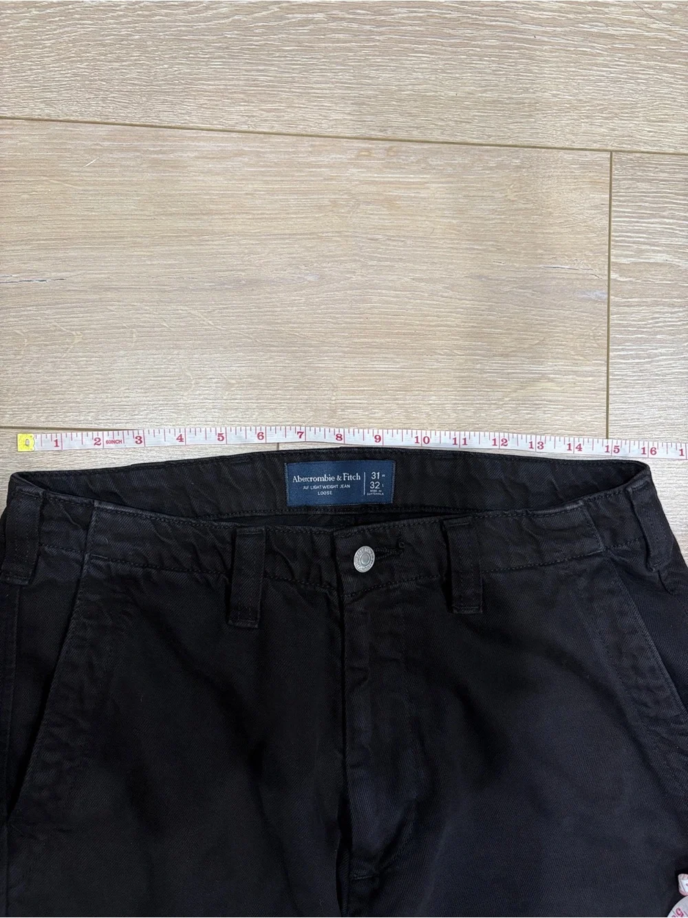 Abercrombie & Fitch Loose Lightweight Jean Pants Mens 31x32 Black Denim